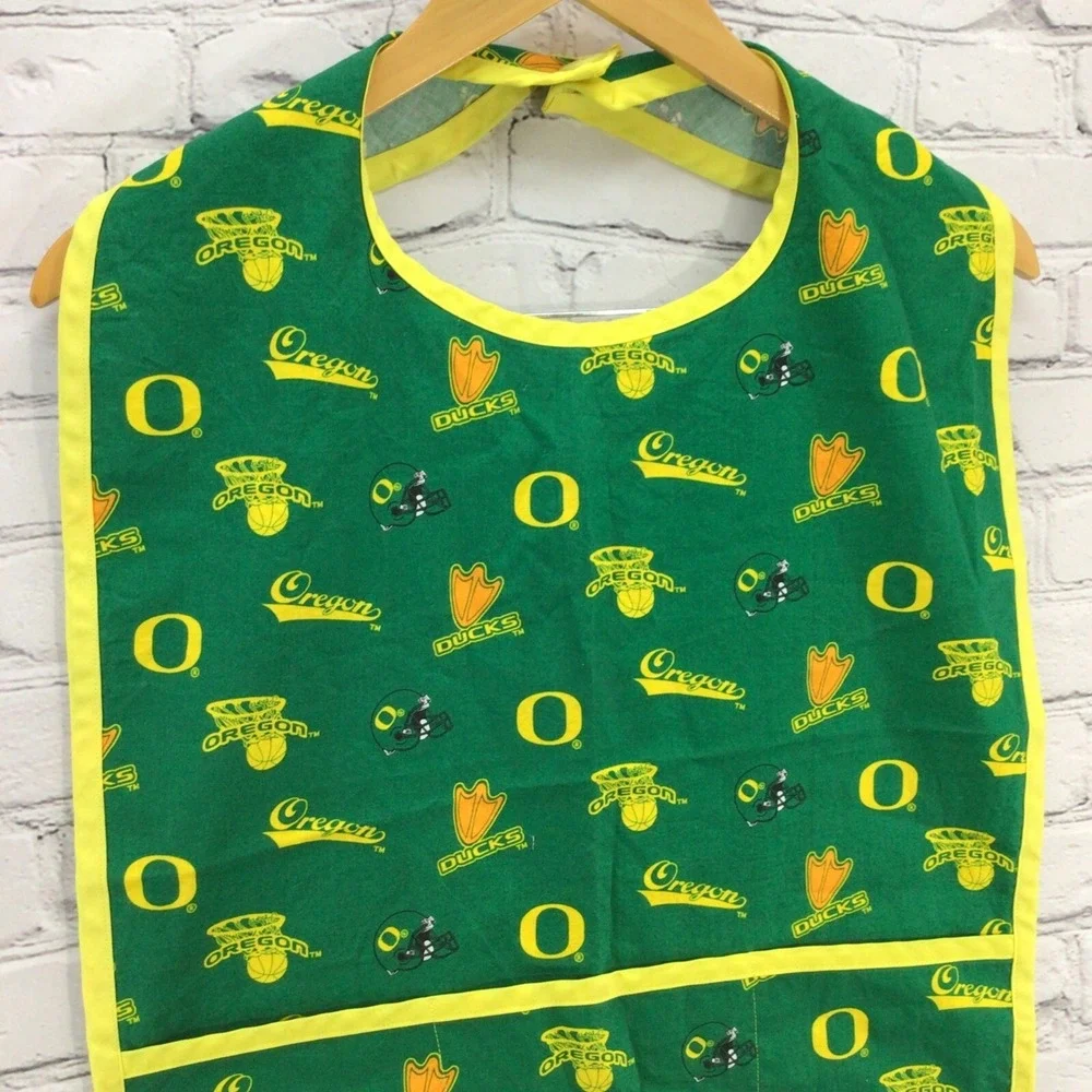 Oregon Ducks Bib Green Yellow Handmade